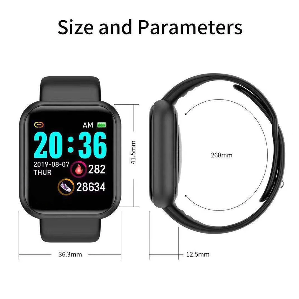 Pedometer Step Counter Reloj D20 Y68 D20 Smartwatch Waterproof Watches for Men Sport Women Reloj D20 Pro Smart Watch