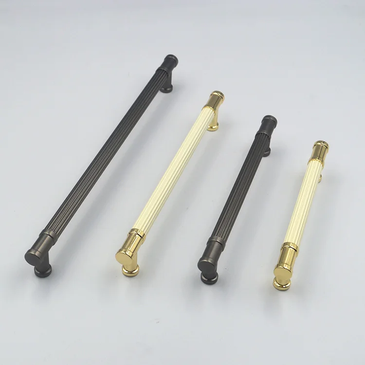 Wholesale Luxury Cabinet Drawer Aluminum Handle Zinc Alloy Door Handles Black Wardrobe European Handle Gold