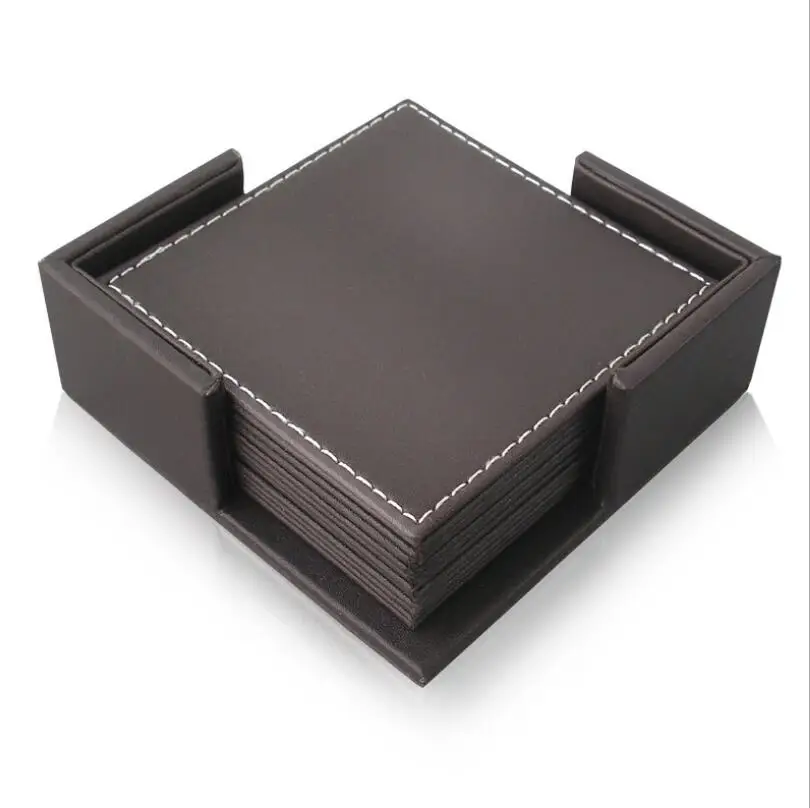 Custom Design Durable Thick Drinks leather coasters bulk wholesale