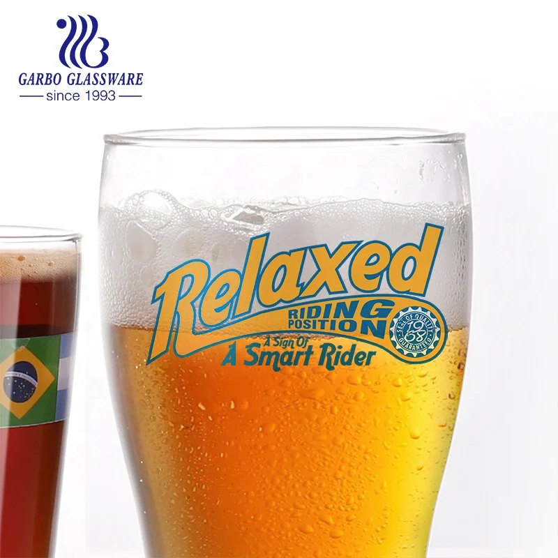 16oz wholesale printed wheat lager IPA pint pilsner craft factory custom cup weizen brand Logo beer glass