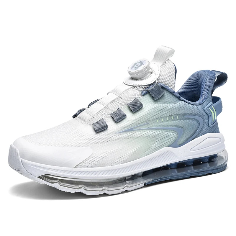 Brand Logo Custom Men Plus Size US 13 14 Sneakers Easy Wearing Air Cushion Rotary Knob Blank Sports Running Shoes for Lazy Man