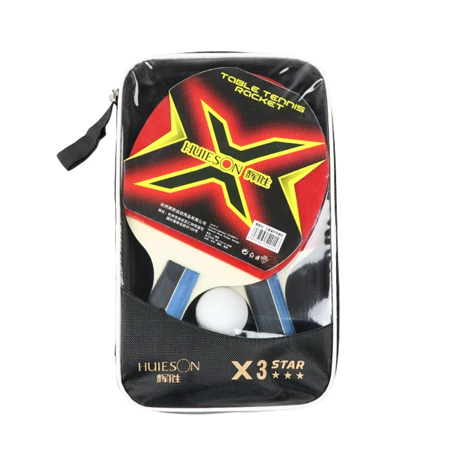 
HUIESON OEM Cheap Professional Custom 3 Star Ping Pong Set Paddle Table Tennis Racket 