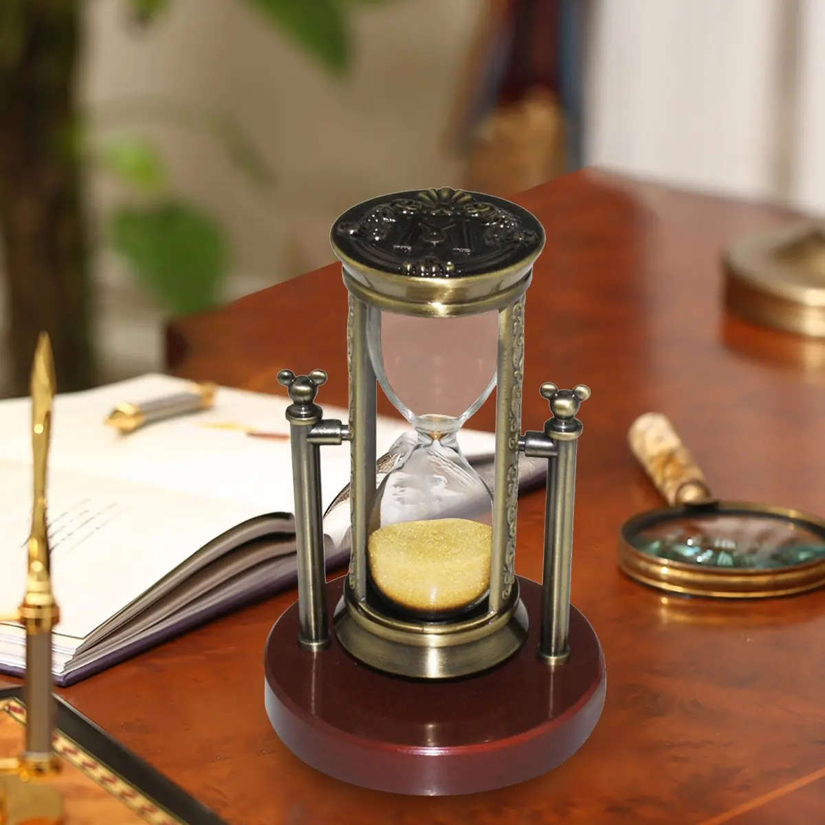 
Christmas decor Metal 3 minutes brass hour glass wholesale gold reloj de arena table clock hourglass custom sand timer 