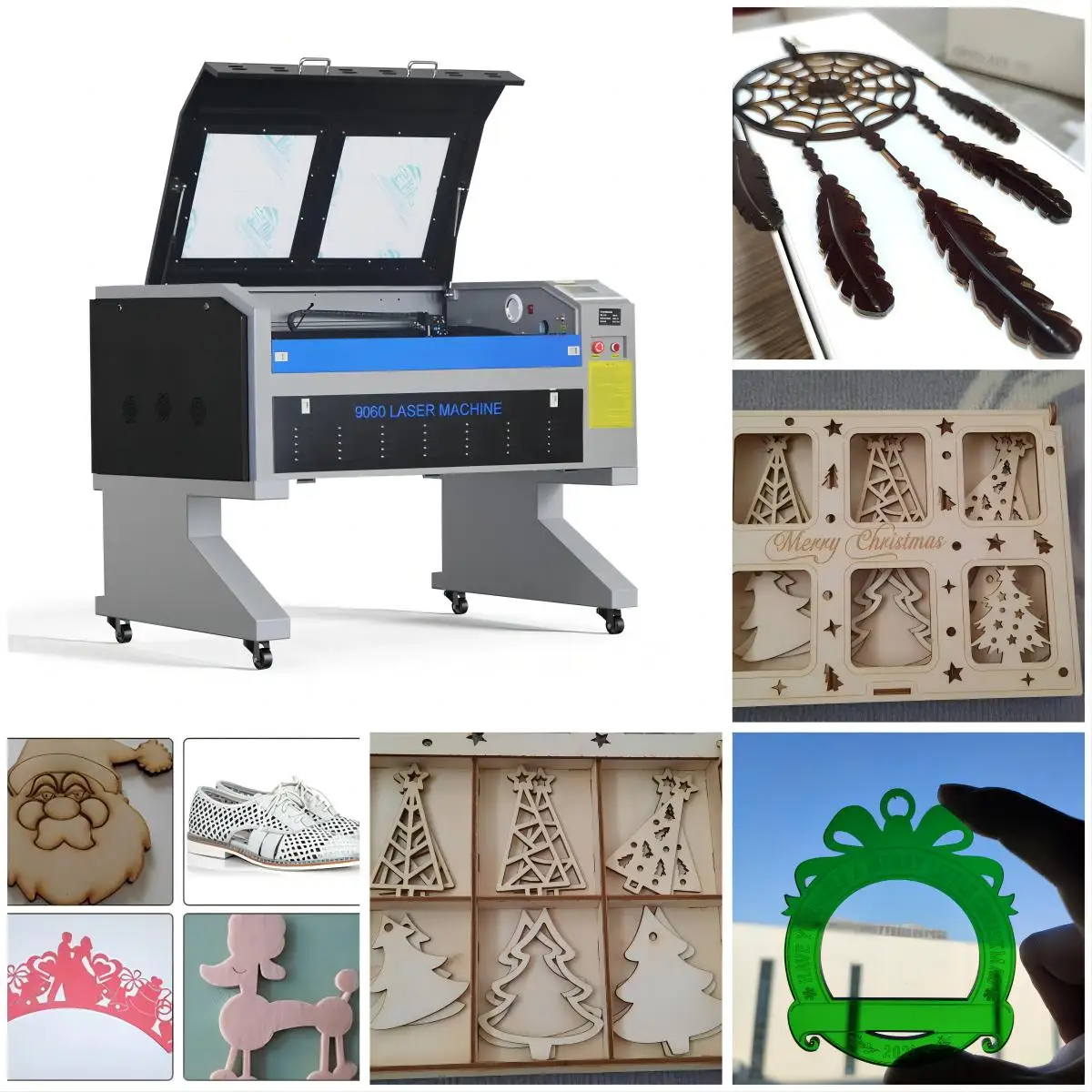 Reci Laser CO2 60W80W100W 6090 CO2 Laser Engraving Machine 1390 Laser Engraving Cutting Machine On Wood Plywood Acrylic Cutting