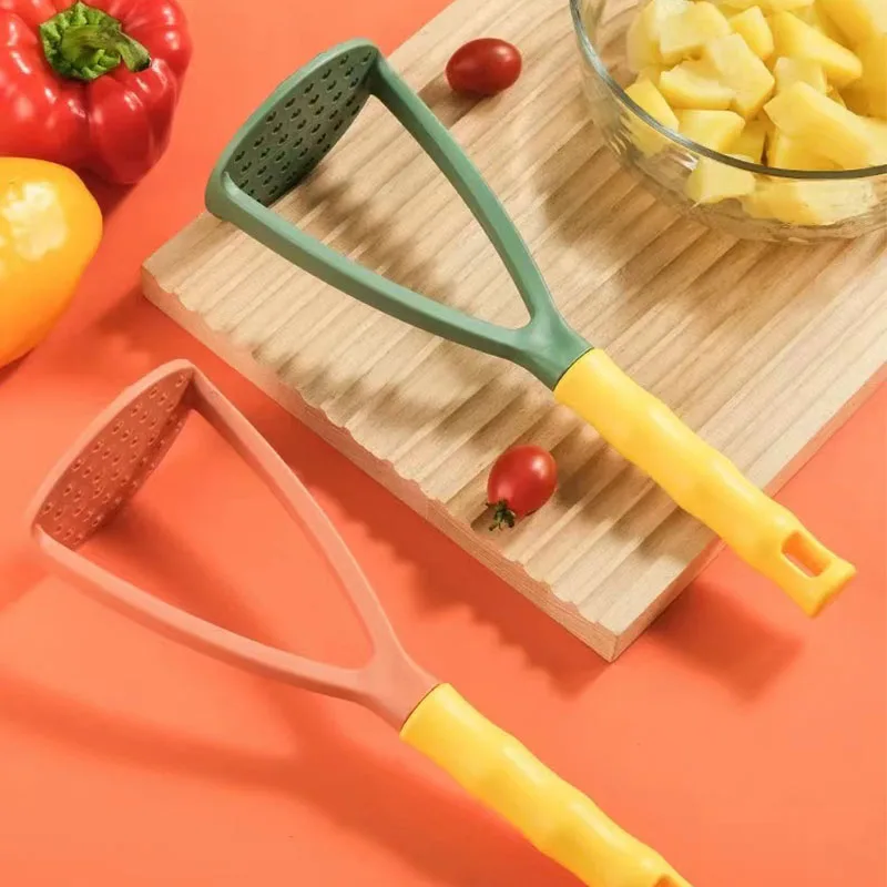 Potato masher and rice potato press crusher manual kitchen tool food shredder fruit vegetable tool long handle