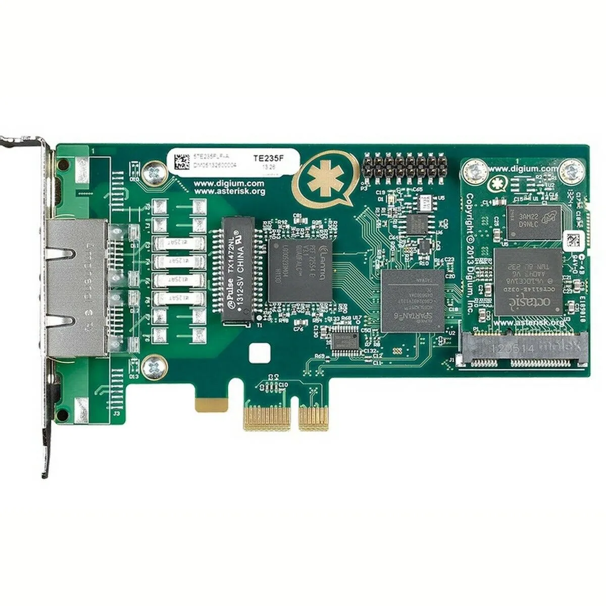 Цифровая карта TE235BF Two span T1/E1/J1/PRI PCI-Express x1 и аппаратная карта для подавления эха FreePBX /Elastix/Issabel 4