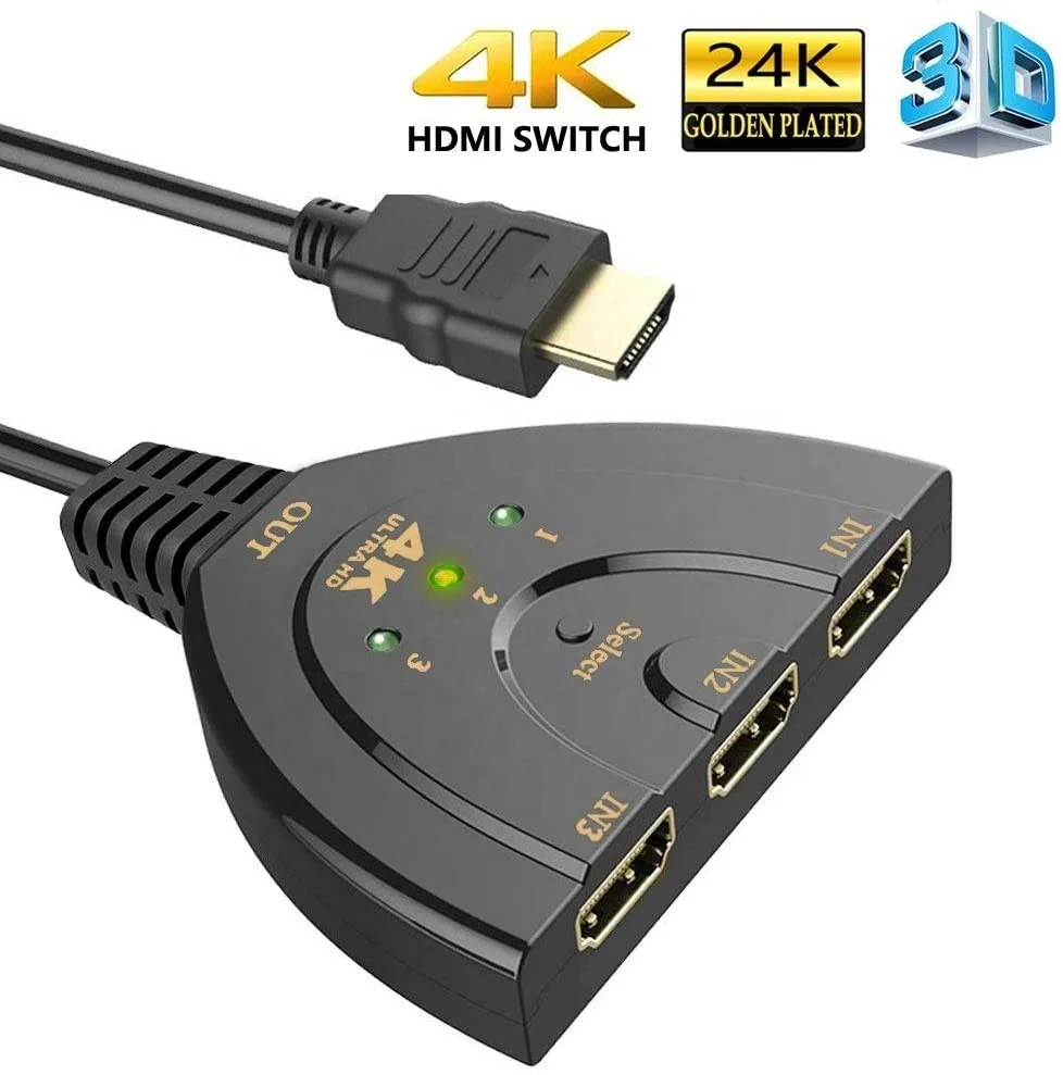  HDMI-переключатель Doonjiey 3 порта 4K разветвитель кабеля в 1 аудиовыход с аудио-разветвителем поддержка Full 1080P 3D