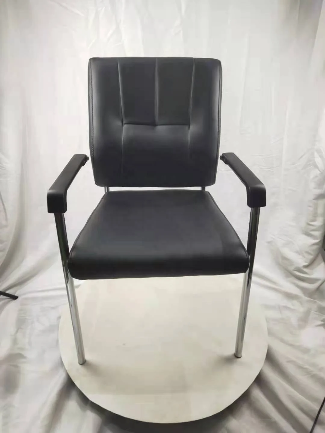 Cheap Black PU leather Visitor Office Guest Chair Conference room chair with armrest Comfortable Executive Chair for sale