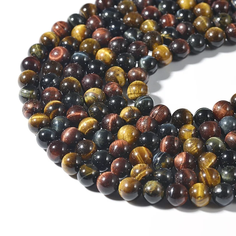 Cliobeads оптовая продажа 6 мм 8 10 12 натуральные Смешанные цвета тигровый глаз круглые свободные бусины из драгоценных