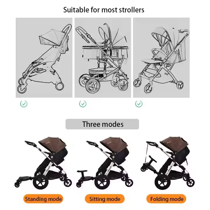 Hot Sales Twin Pedal Stroller with Standing Plate Rider Buggy Board Second Child Artifact Trailer for Sibling Siblings
