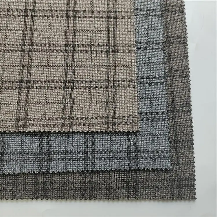 Hot sale Dty brush print knit jacquard fabric tweed brushed fabric polyester wool for coat