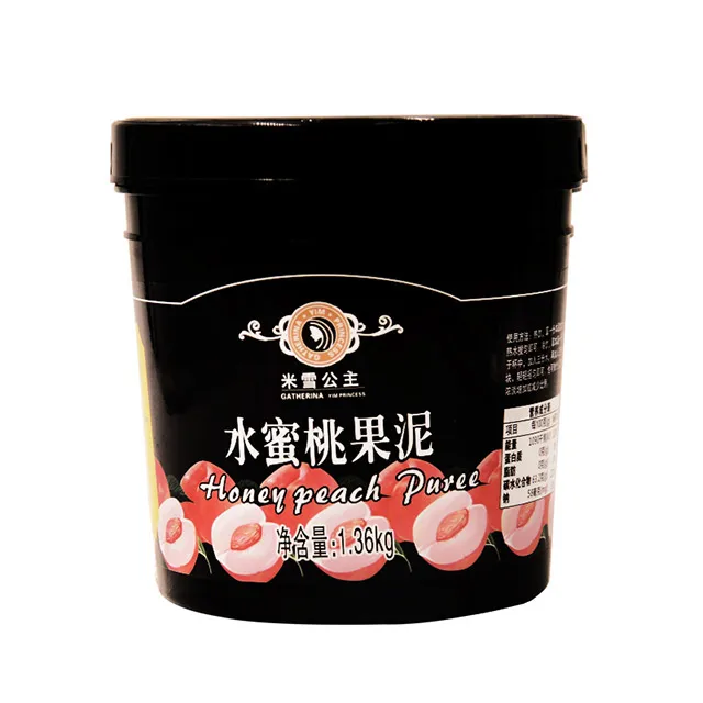 Peach JAM 1.36KG flavored Fruit Puree Bread Jam Strong Peach Sauce forIce Cream Desser Milk Tea Drink Desser Snack Stuffing