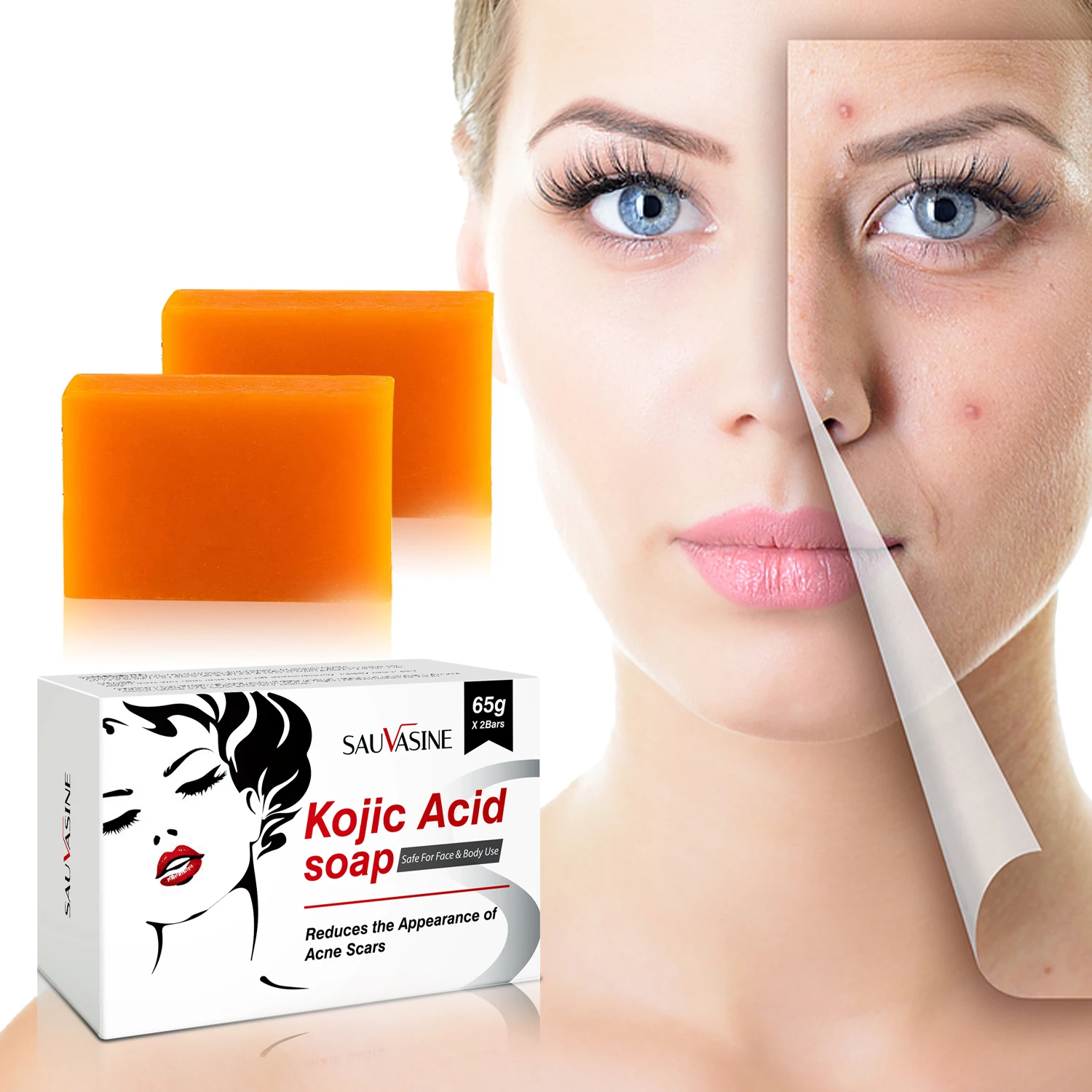 Private label 7 Days Whitening Skin Kojic Acid Soap Lightening Face Bleaching Body Bathing Whitening Kojic Acid Soap