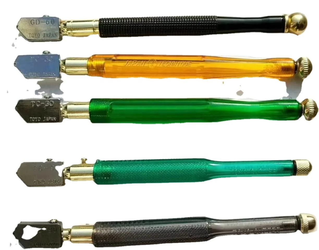 Portable professional tempered glass cutter hardware tool pen set  tc 17 low price diamond tip head glass cutter