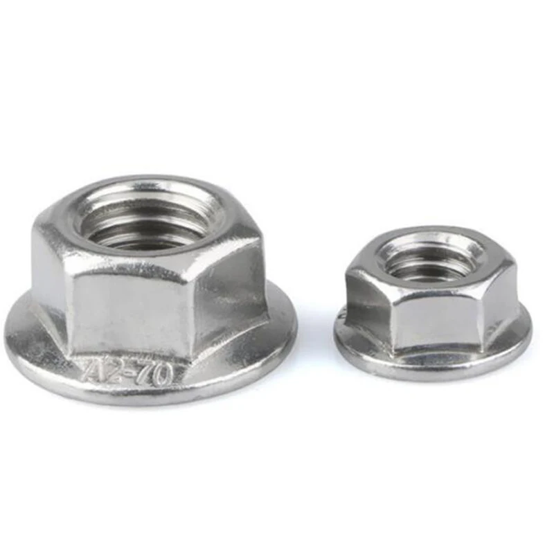 M6 M8 M10  M16 ASTM A193 A914 B8 B8M B8T ASTM A453 GR660 A286 18-8 Stainless Steel Serrated Hex  Flange nut DIN6923