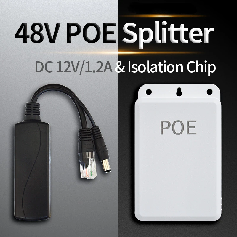 Active POE Splitter Waterproof 48V POE 10/100M Input To DC Output 12V For IP Camera/Wireless AP/CCTV