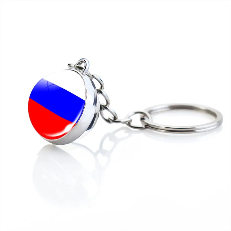 Flag Key Chain 2 cm Glass Ball Key Ring Estonia Latvia Lithuania Belarus Russia Ukraine Moldova Europe Souvenir Pendant Gift