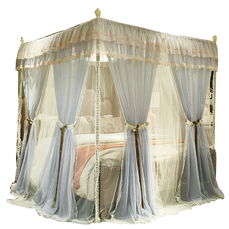 Nordic High Grade Luxury Romantic Lace Double Bed Encrypted Thick Double Landing Bedroom Mosquito Net