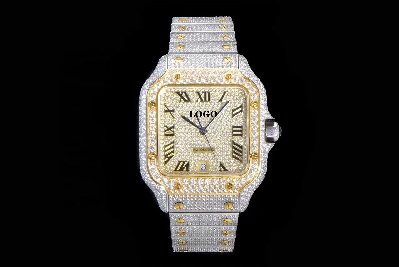 Diver mechanical Watch 39.8MM 2824 movement QuickSwitch WSSA0013 Luxury brand two-color VVS icy gypsophila diamond Watches