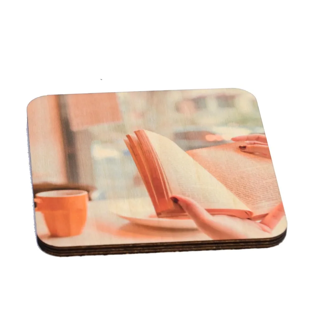 Amazon hot wholesale personalized blank sublimation wood color cork square coasters