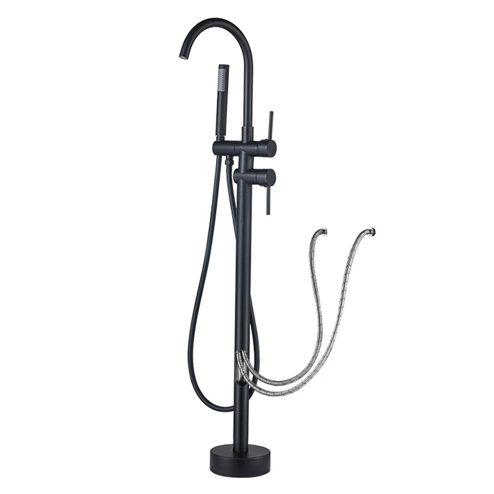 Beelee BL19005B латунные черные матовые отдельно стоячие краны для ванны напольный смеситель
