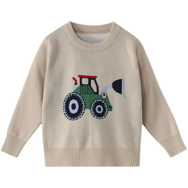 Winter Autumn 2 3 4 5 6 Years Old Chunky Knit Cardigan Toddler Boy Clothes Tops Neutral Kids Sweatshirt Oversized Baby Sweaters