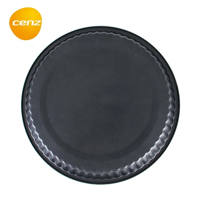 Large Pie Pan Nonst Round Pizza Fluted Tube Cake Mold  Plate Deep Baking Tray Quiche Pie Tart Pan Carbon Steel Bakeware Supplier