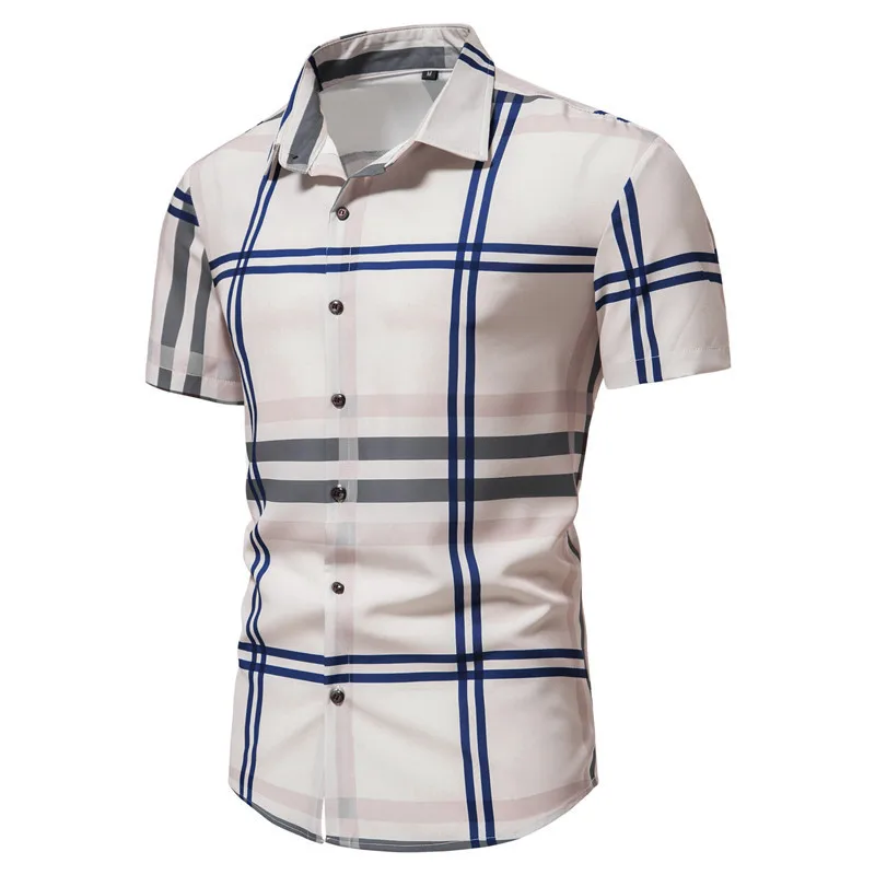 Wholesale men shirts designer print base white men street wear shirts