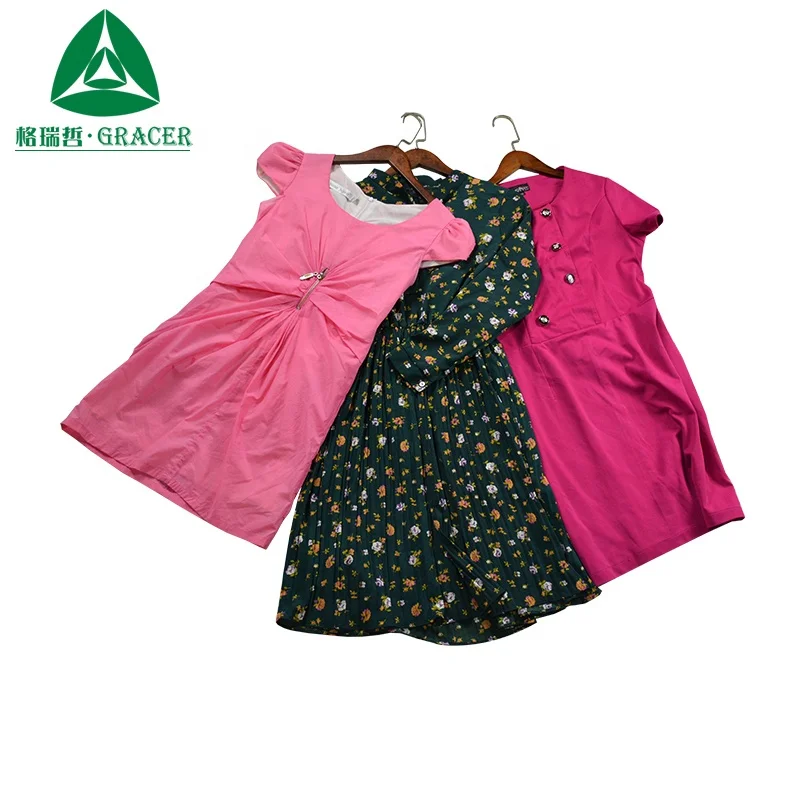Fashion Summer Women Silk/Cotton Dress Used Clothing Second Hands Clothes Bales Used Clothes For Women