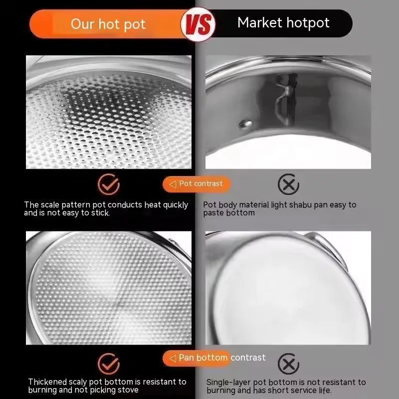 New Arrival Stainless Steel Non Stick Kitchenware Hot Pot Plate Cookware Sets Cooking Pot Set For Induction infrared gas cooker