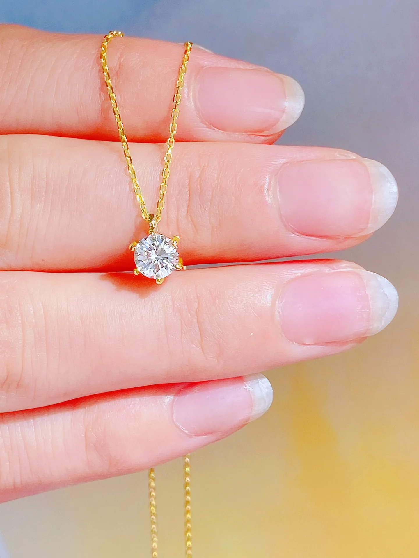 Xinfly Fashion Jewelry Necklace For Mothers Day Diamond 0.23 To 0.55 Ct 18k Gold Necklace