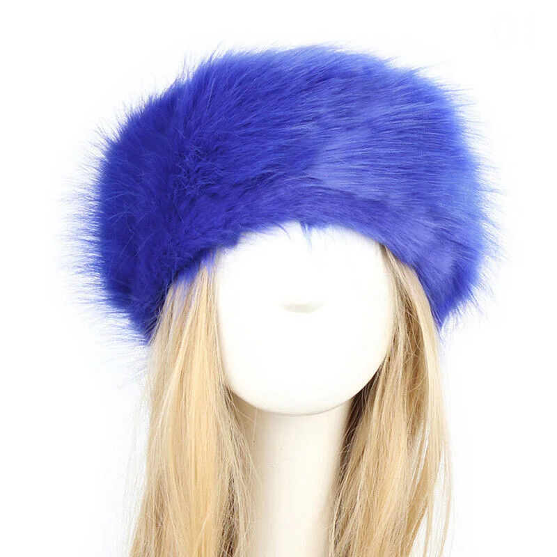 Women Russian Fluffy Faux Fur Headband Hat ladies Winter Ear Flap Ski hat Warm girls causal outdoor hat