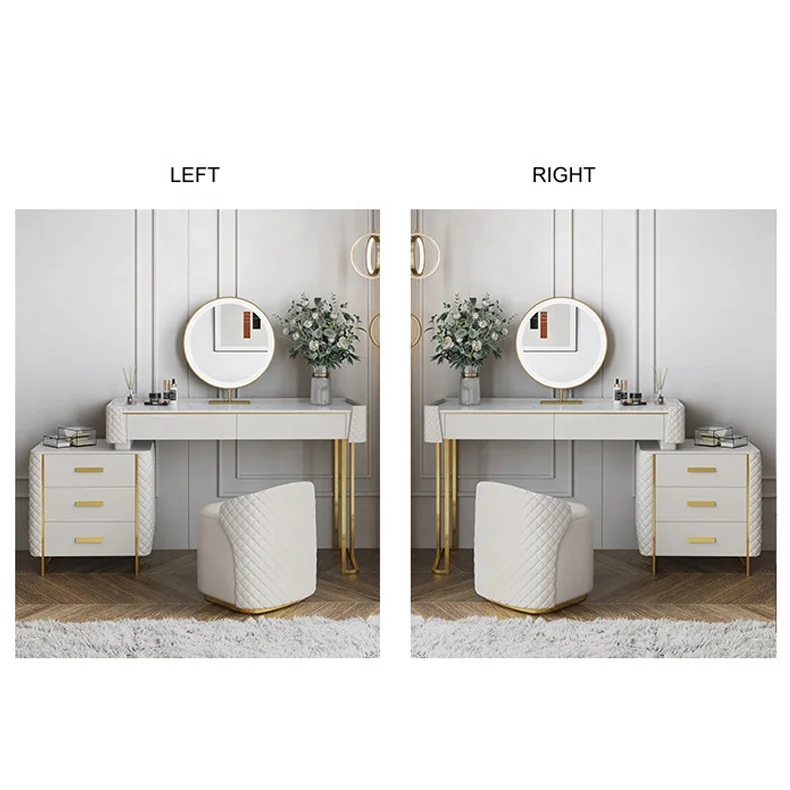 Luxury high end wooden  Dressing Room Cabinet With Mirror dresser table set furniture