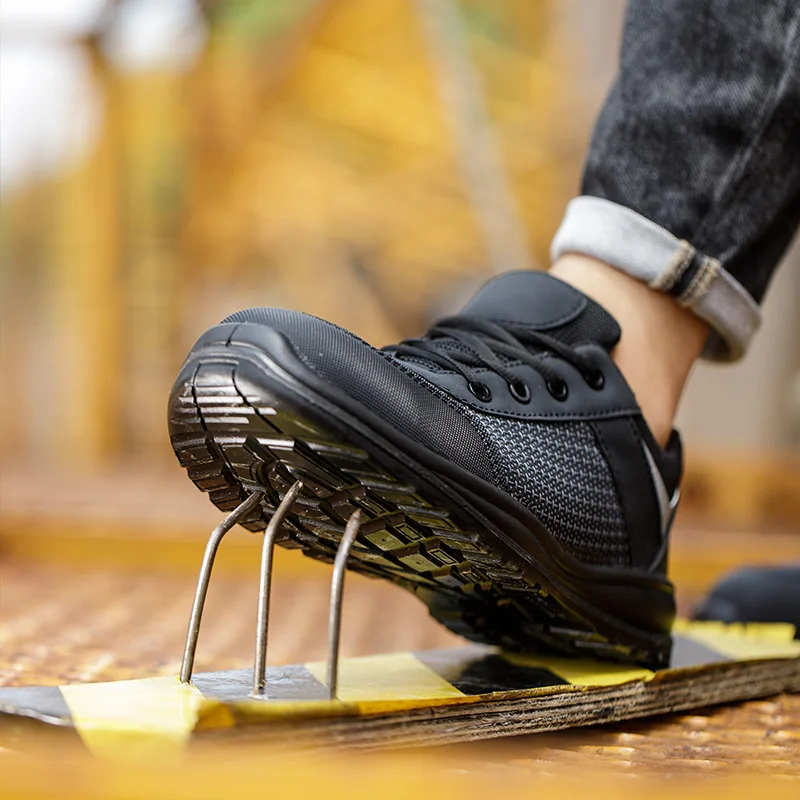 Lightweight waterproof steel toe puncture proof men safety shoes breathable work shoes