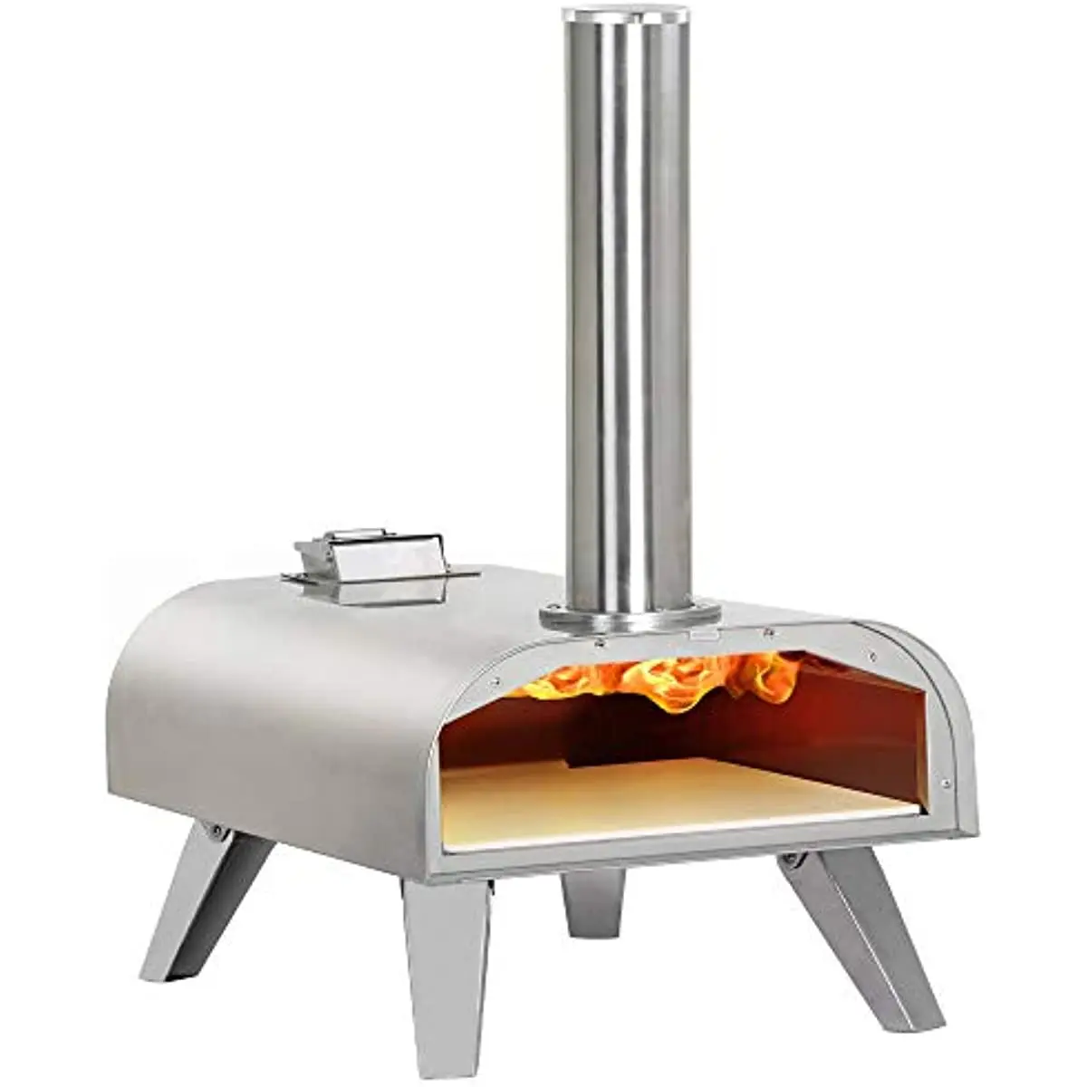 OUTDOORS Pizza Ovens Countertop Pellet BBQ Grill Wood Fired Pizza Maker Portable Stainless Steel Pizza Grill