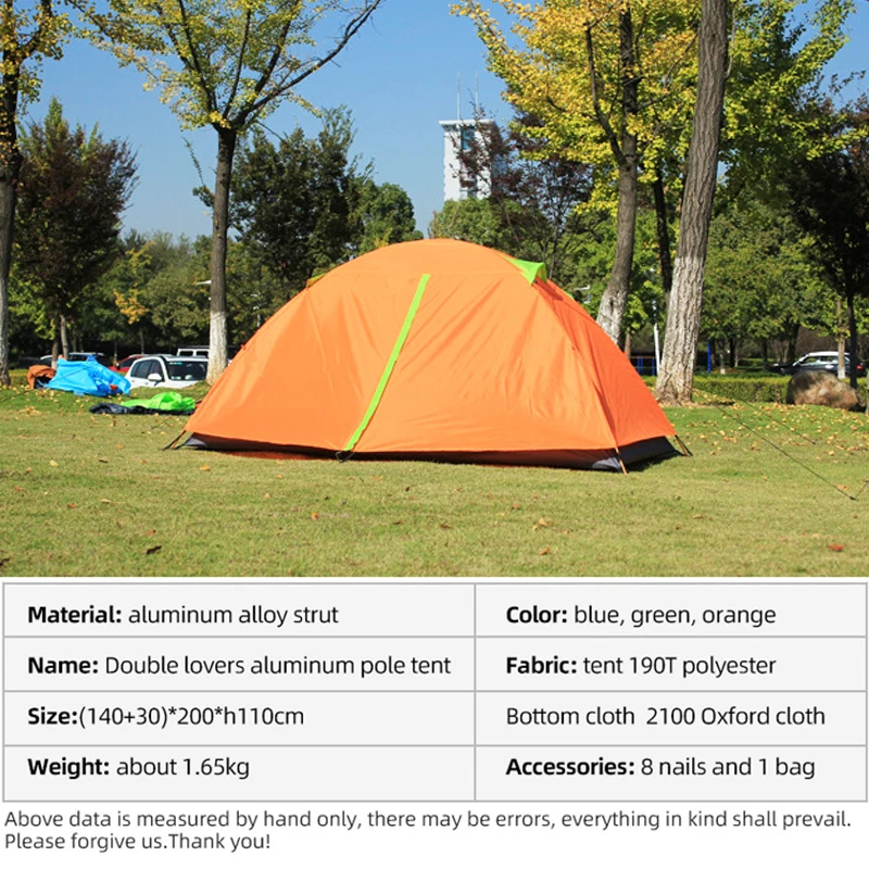 Aluminium Pole 4 Season Tent Outdoor Camping Family Tent Hiking Yurt Double Layer Waterproof 2-3 Person Professinal Large Tents