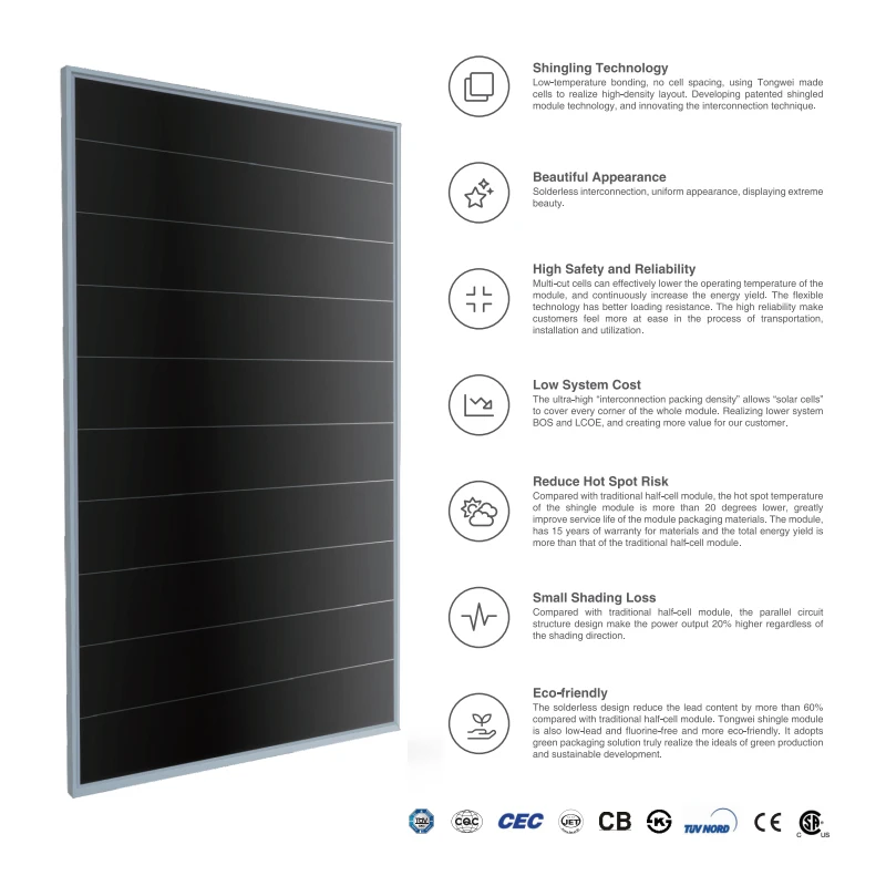 TW Solar Shingled PERC Mono 380W 385W 390W 395W 405W 410W 415W Solar Panel 400W