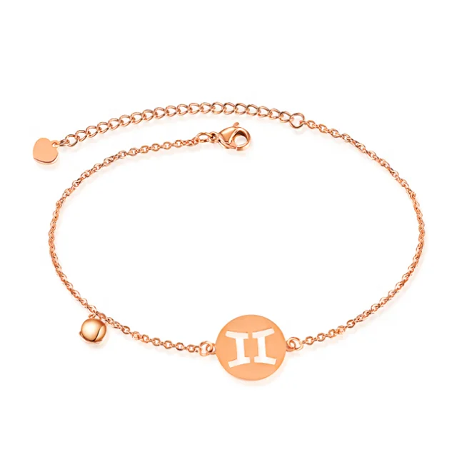 
Baocheng 2020 summer toe ring titanium hollow 12 zodiac gold anklet designs 