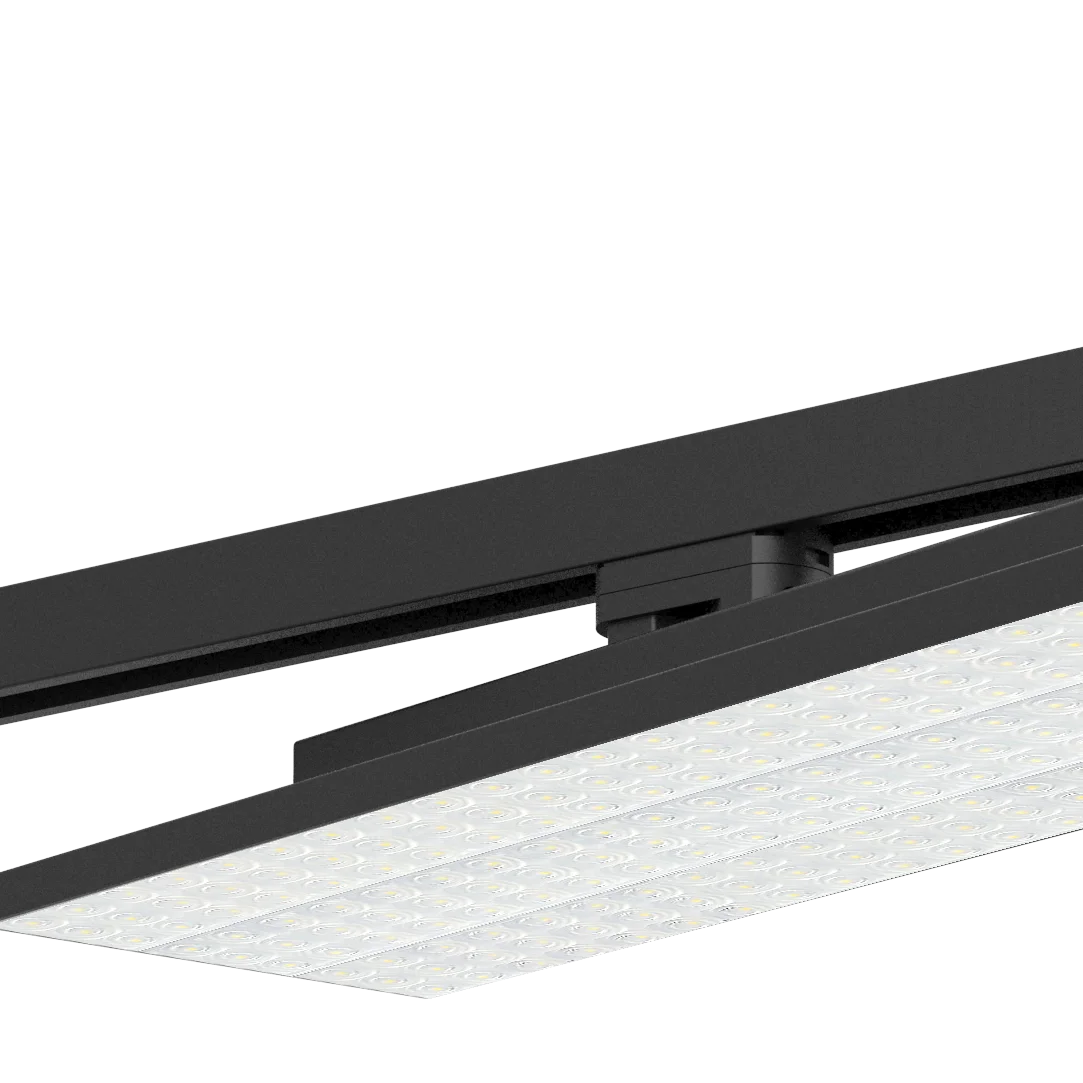 160lm/w 350 Degree Flexible Philips Driver Flicker-free 4 Wire 3 Phase Track Adaptor LED Track Panel Light for Supermarket