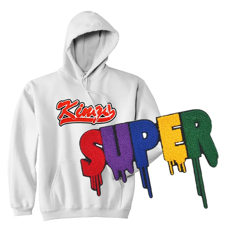 No Minimum Order Quantity Custom Brand Name Logo Chenille Letters Patches