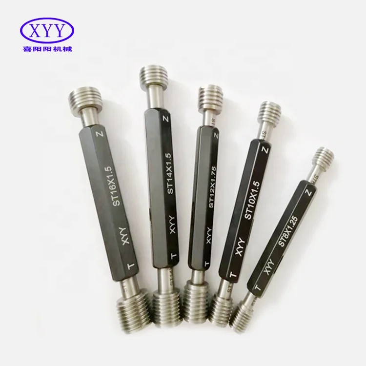 High Quality ST8*1.25 Steel Fastener Plug Gauge Metric System Go/No-Go Standard Thread Packed in Carton