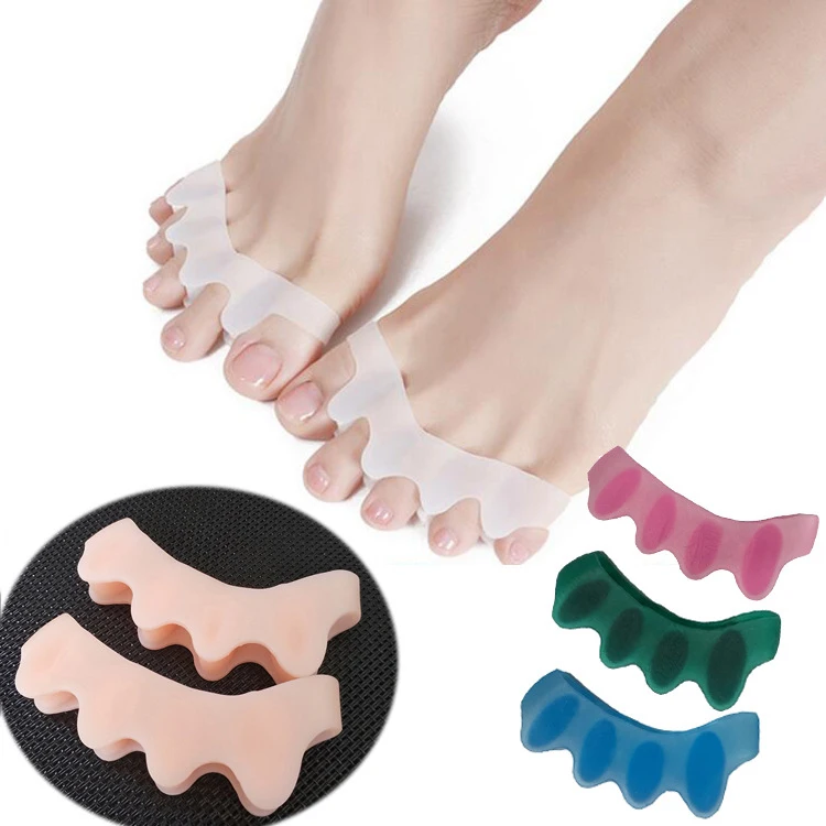 AWK Hot Selling Nail Polish Pedicure Tool Elastic Soft Silicone Finger Five-Toe Toe Separator Bunion