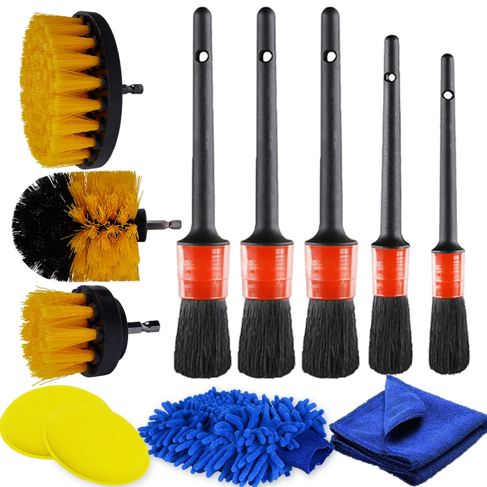 Car Cleaning Detailing Brush Set Power Scrubber Drill Brush Set For Car Wheels Dashboard Dirt Dust Cleaning Car Rim Brushes