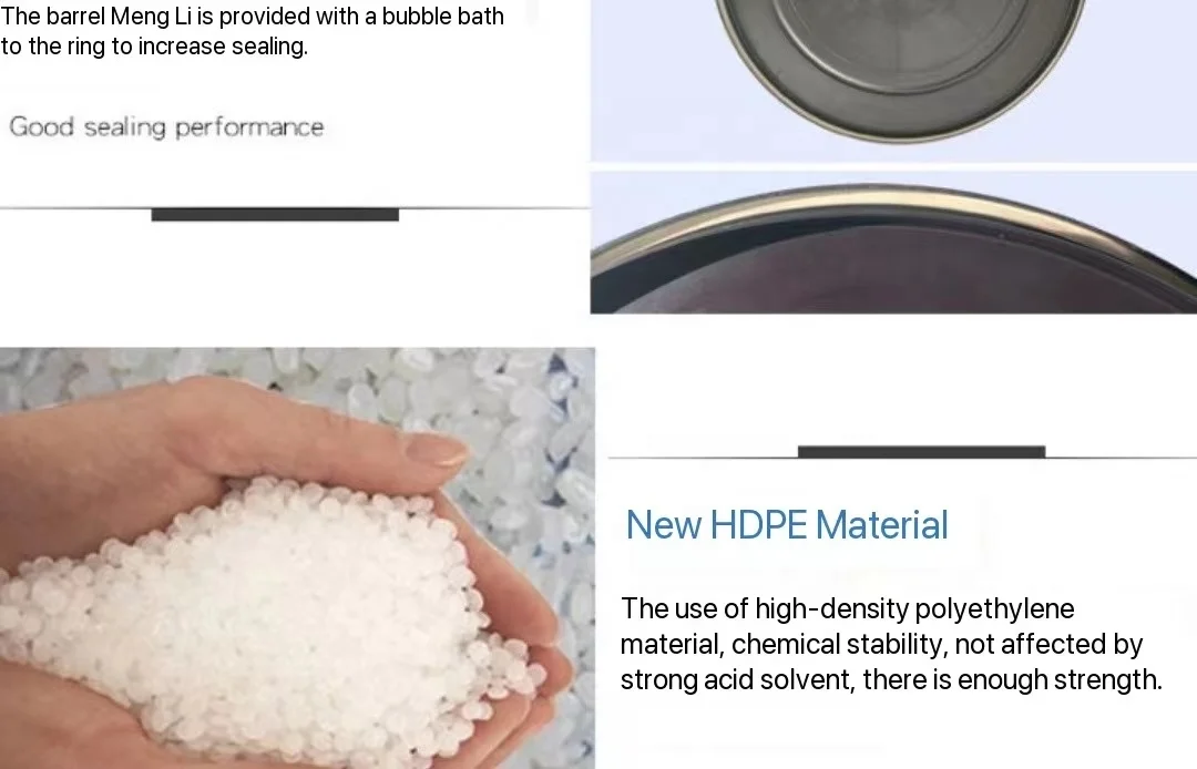 200L Stackable Plastic Drum Plastic barrels With top open Lid and metal ring