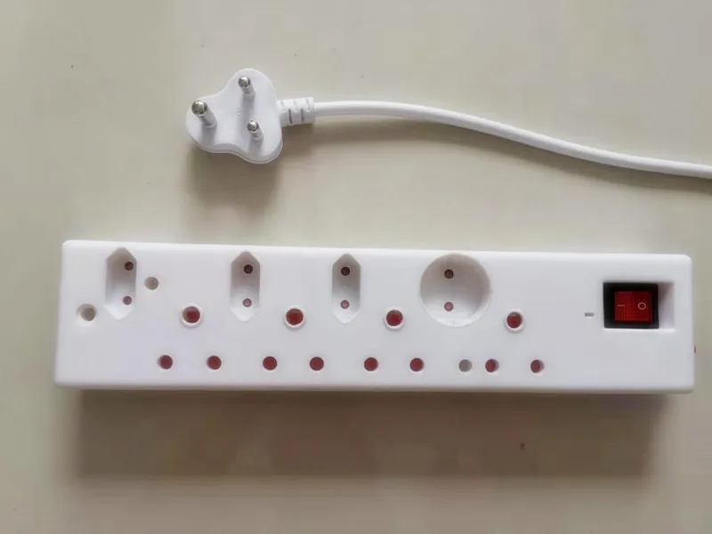 3 way outlets power strip for south africa and india with 2 usb and switch/3 outlet power strip with usb ports