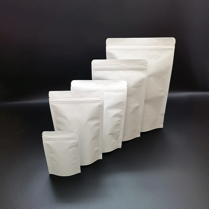 One Side Clear Transparent Kraft Paper Ziplock Stand Up Paper Pouch With Zipper Wholesale Price