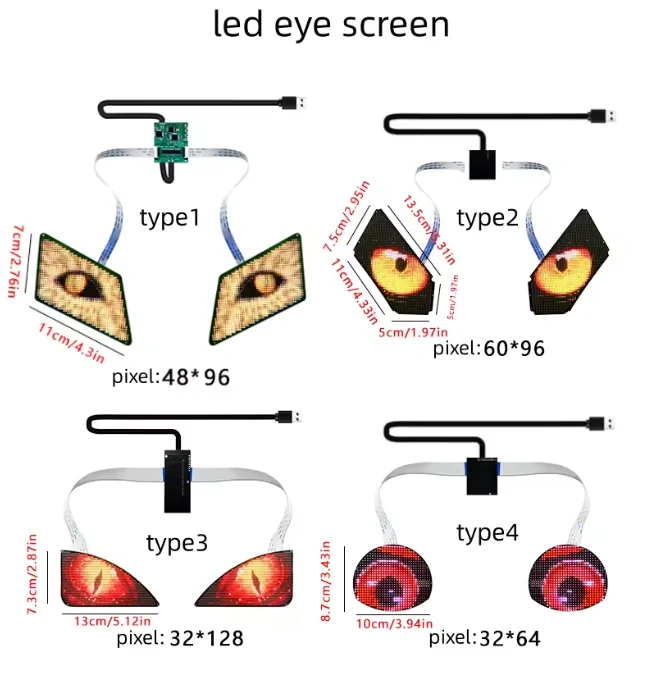 2024 Hot App Control 2024 Hot App Control Programmable Winking Blinking  Eagle Eyes LED Display Screen