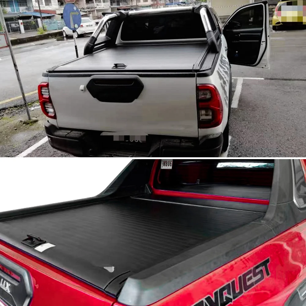 Factory price pickup roller lid truck bed tonneau cover pick up aluminum roller shutter 4x4 for hilux revo