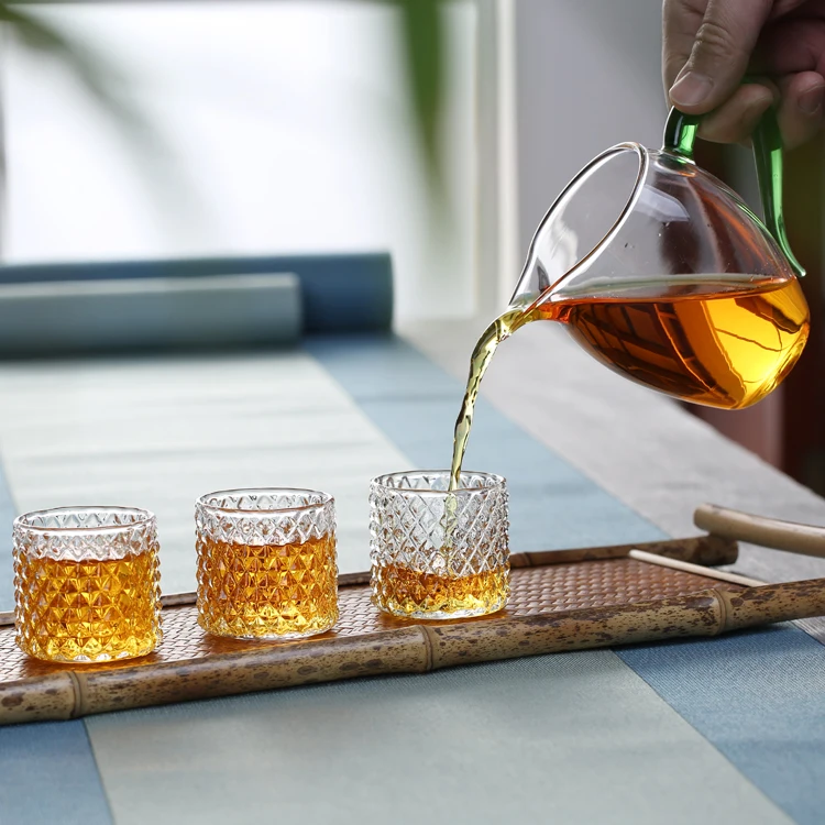 
Mouth Blown Transparent reusable tea cup drinking glass 