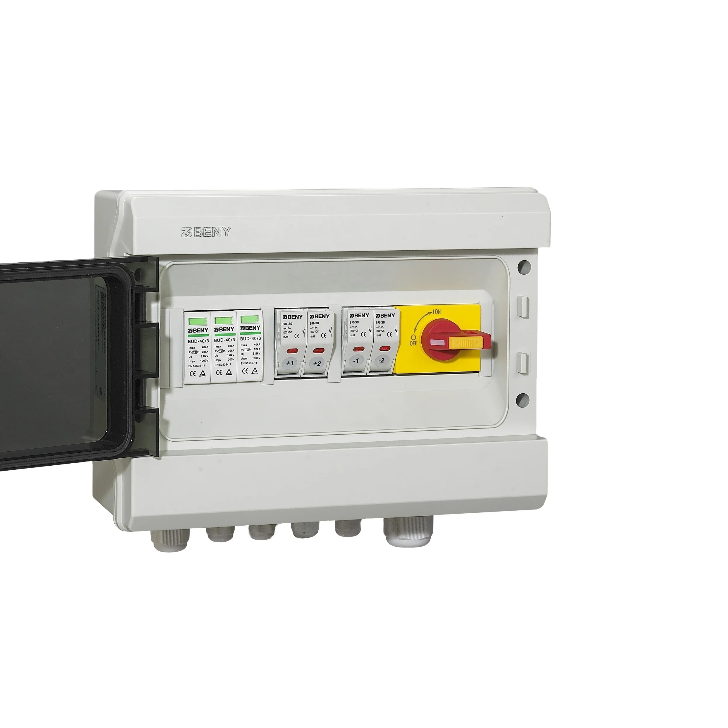 BENY TRUE DC Solar Combiner Box for 2 Strings Solar Panels and Customized up to 24 Strings